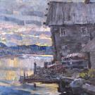 1254 Белая ночь. Койкары. 1970-егг. Картон, масло