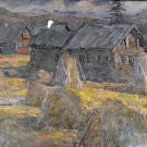 1259. Деревня Ригосельга. 1981 г. Картон, масло