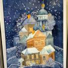  Т.Максимова."Зимняя сказка".Батик.1500,00 рублей. Картина продана.